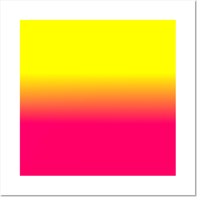 Neon Pink and Neon Yellow Ombré Shade Color Fade Wall Art by podartist